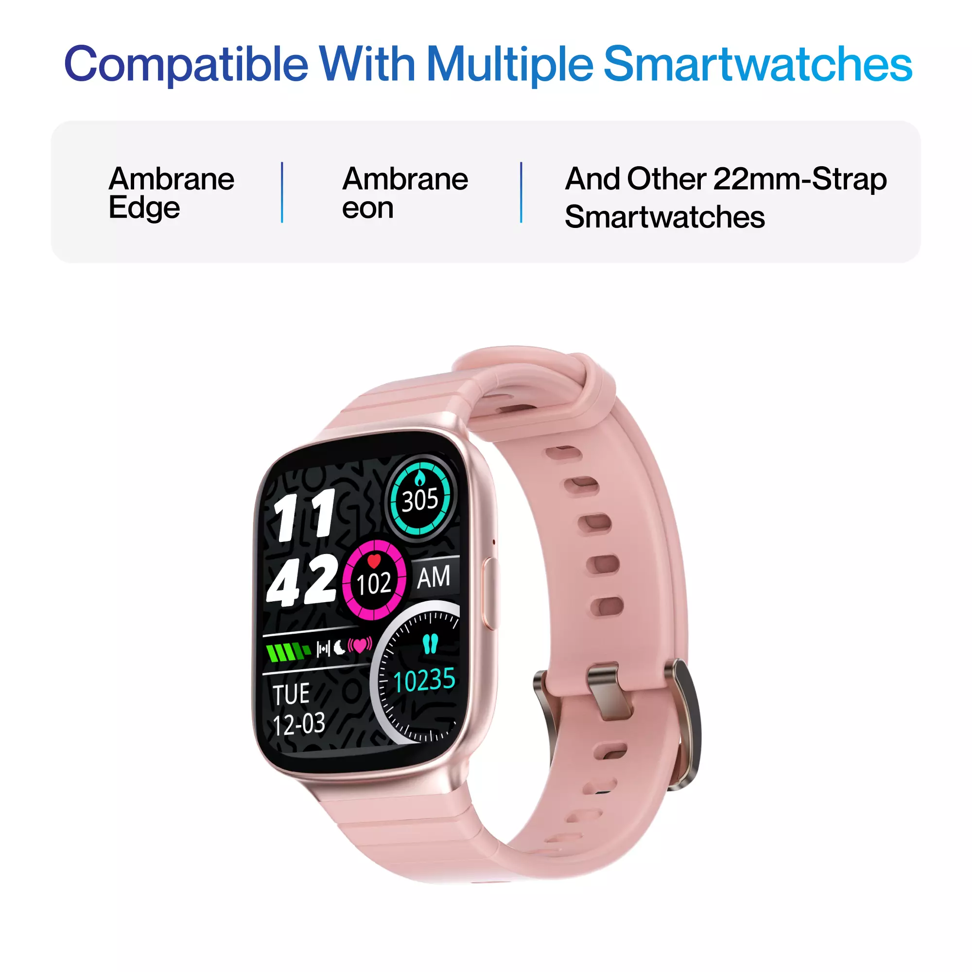 Ambrane 22mm Silicone Strap (Rugged) - Image 13