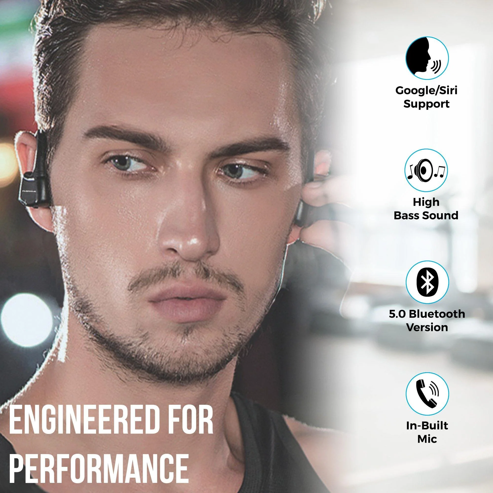Ambrane AERO Smart Voice Assistant Enabled Around The Ear True Wireless Earbuds (ATW-20, Black) - Image 5